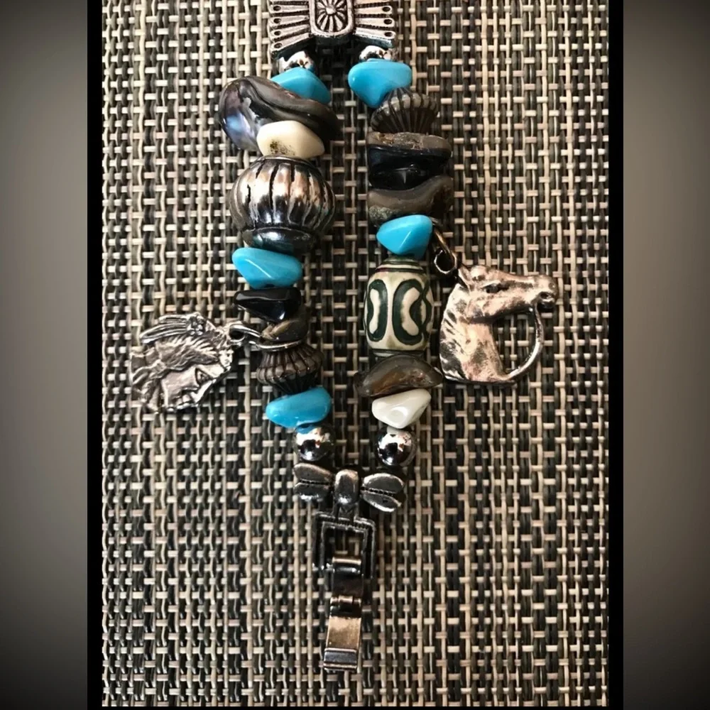 Southwestern Design Watch with Charms Beads 7.5”